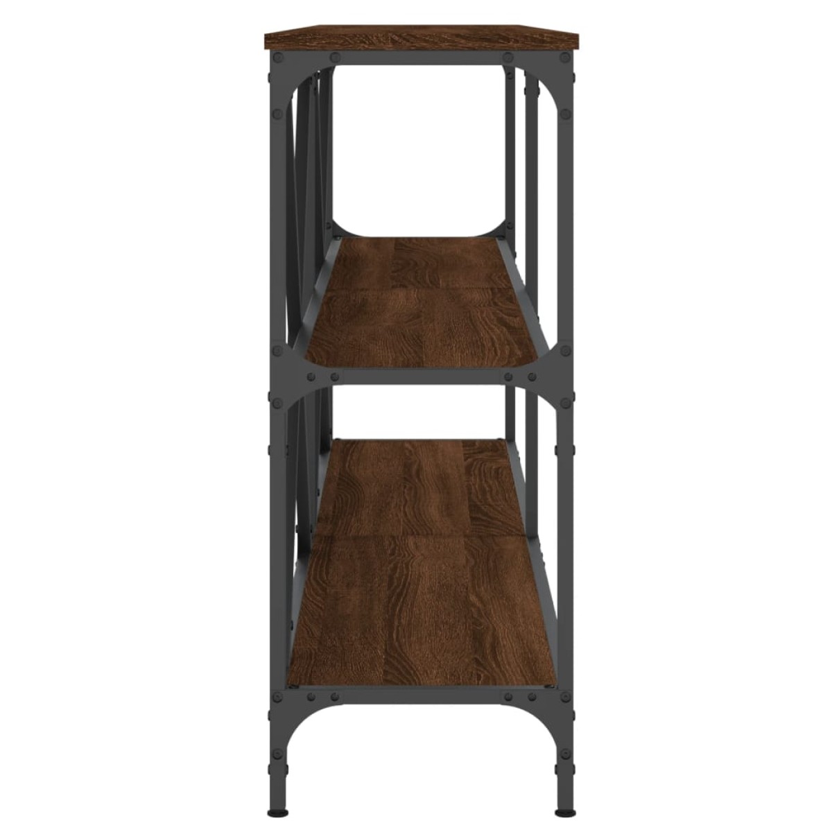 vidaXL Τραπέζι Κονσόλα Καφέ Δρυς 160x30x75 εκ. Επεξ. Ξύλο/Σίδηρος