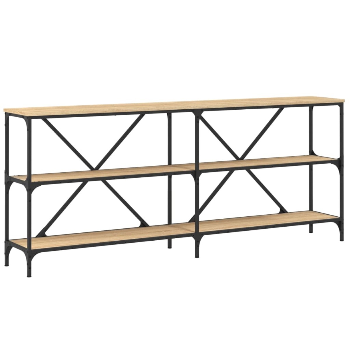 vidaXL Τραπεζάκι Κονσόλα Sonoma Δρυς 180x30x75 εκ. Επεξ. Ξύλο/Σίδηρος