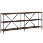 vidaXL Τραπέζι Κονσόλα Καφέ Δρυς 180x30x75 εκ. Επεξ. Ξύλο/Σίδηρος