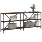 vidaXL Τραπέζι Κονσόλα Καφέ Δρυς 180x30x75 εκ. Επεξ. Ξύλο/Σίδηρος