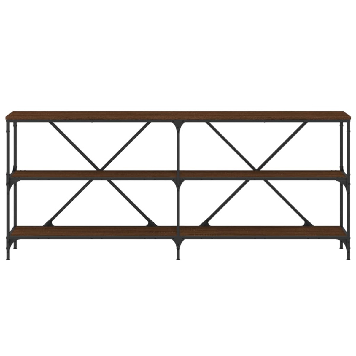 vidaXL Τραπέζι Κονσόλα Καφέ Δρυς 180x30x75 εκ. Επεξ. Ξύλο/Σίδηρος