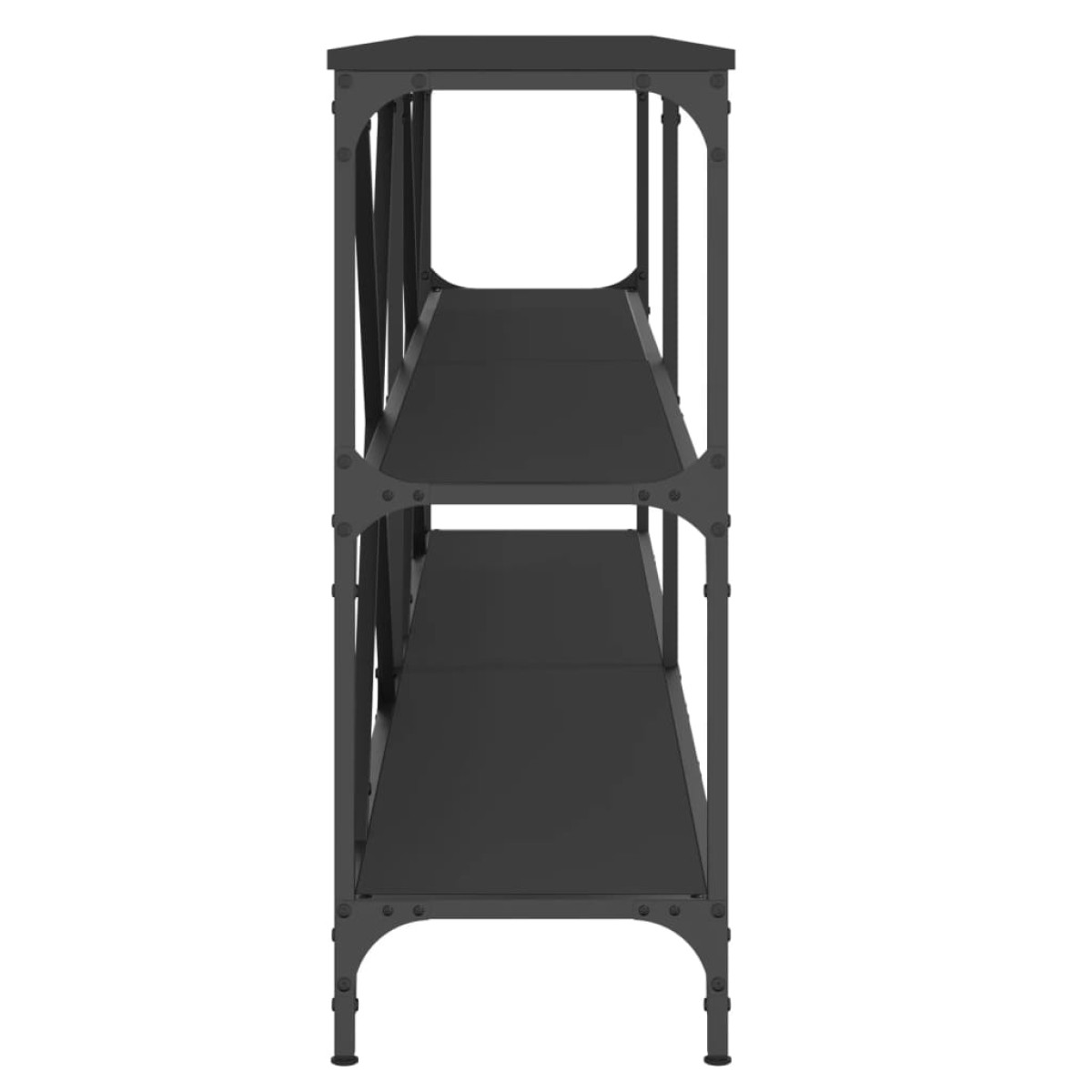 vidaXL Τραπέζι Κονσόλα Μαύρο 200 x 30 x 75 εκ. Επεξεργ. Ξύλο/Σίδηρος