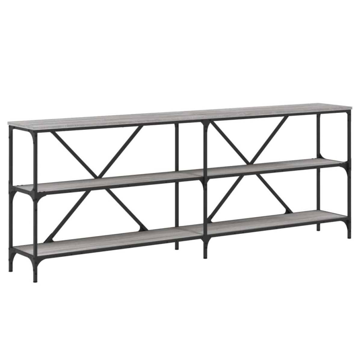 vidaXL Τραπέζι Κονσόλα Γκρι Sonoma 200x30x75 εκ. Επεξ. Ξύλο + Σίδηρος