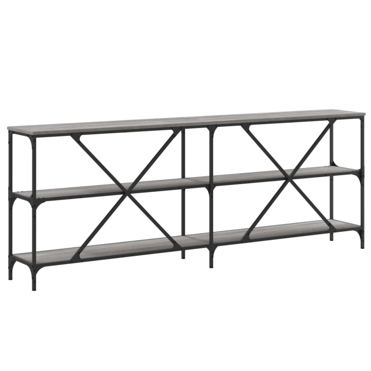 vidaXL Τραπέζι Κονσόλα Γκρι Sonoma 200x30x75 εκ. Επεξ. Ξύλο + Σίδηρος