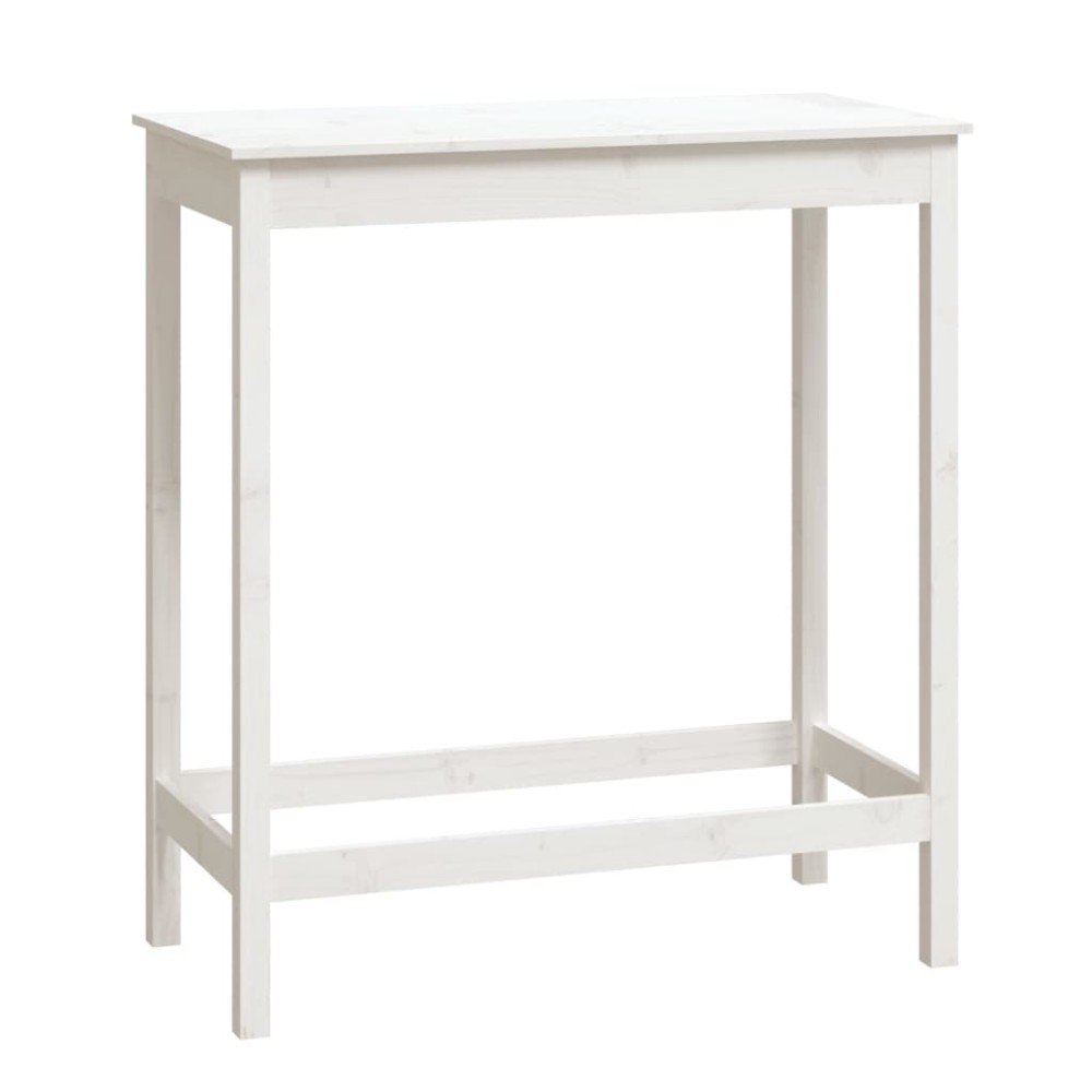 vidaXL Τραπέζι Μπαρ Λευκό 100 x 50 x 110 εκ. από Μασίφ Ξύλο Πεύκου