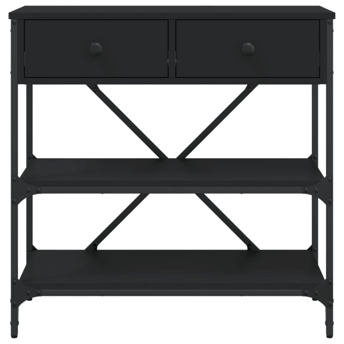 vidaXL Τραπέζι Κονσόλα Μαύρο 75 x 34,5 x 75 εκ. από Επεξεργ. Ξύλο