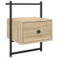 vidaXL Κομοδίνο Επιτοίχιο Sonoma Δρυς 35x30x51 εκ. από Επεξεργ. Ξύλο