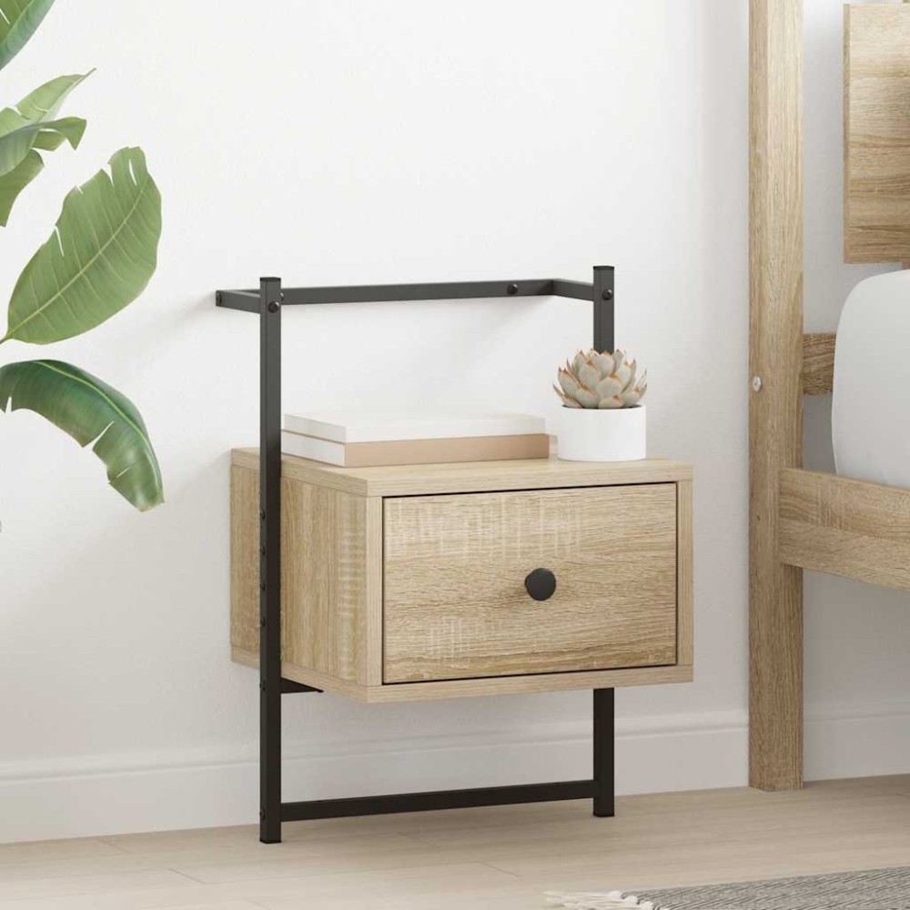 vidaXL Κομοδίνο Επιτοίχιο Sonoma Δρυς 35x30x51 εκ. από Επεξεργ. Ξύλο