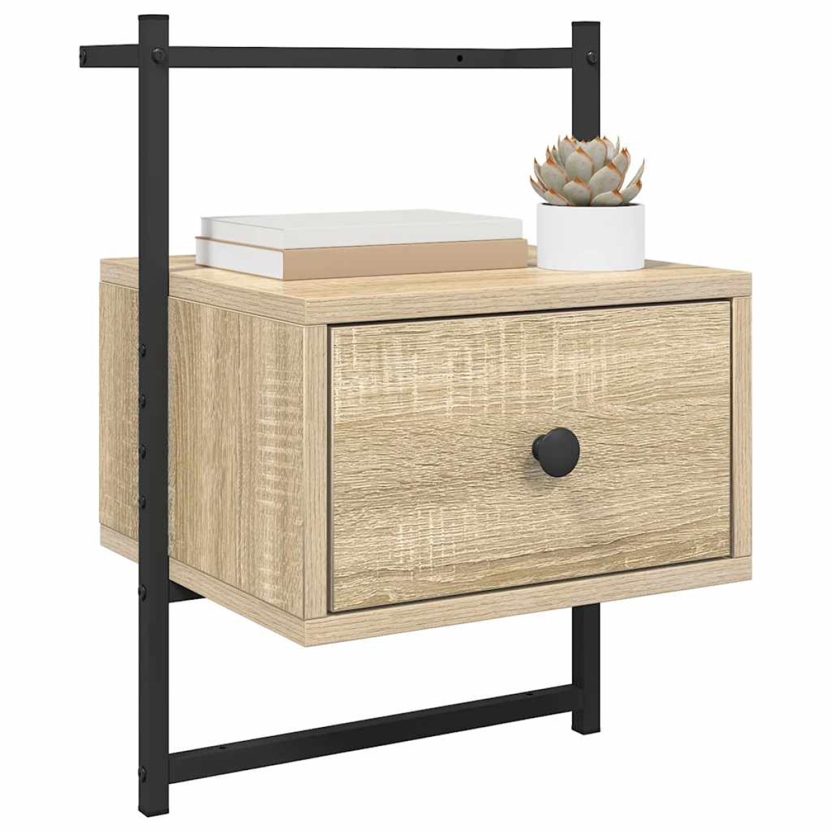 vidaXL Κομοδίνο Επιτοίχιο Sonoma Δρυς 35x30x51 εκ. από Επεξεργ. Ξύλο