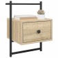 vidaXL Κομοδίνο Επιτοίχιο Sonoma Δρυς 35x30x51 εκ. από Επεξεργ. Ξύλο