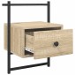 vidaXL Κομοδίνο Επιτοίχιο Sonoma Δρυς 35x30x51 εκ. από Επεξεργ. Ξύλο