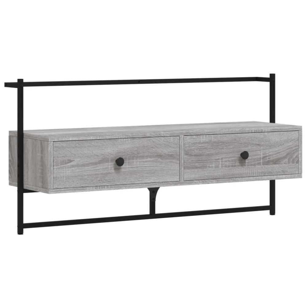 vidaXL Έπιπλο Τηλεόρασης Επιτοίχιο Γκρι Sonoma 100,5x30x51 εκ Επ. Ξύλο
