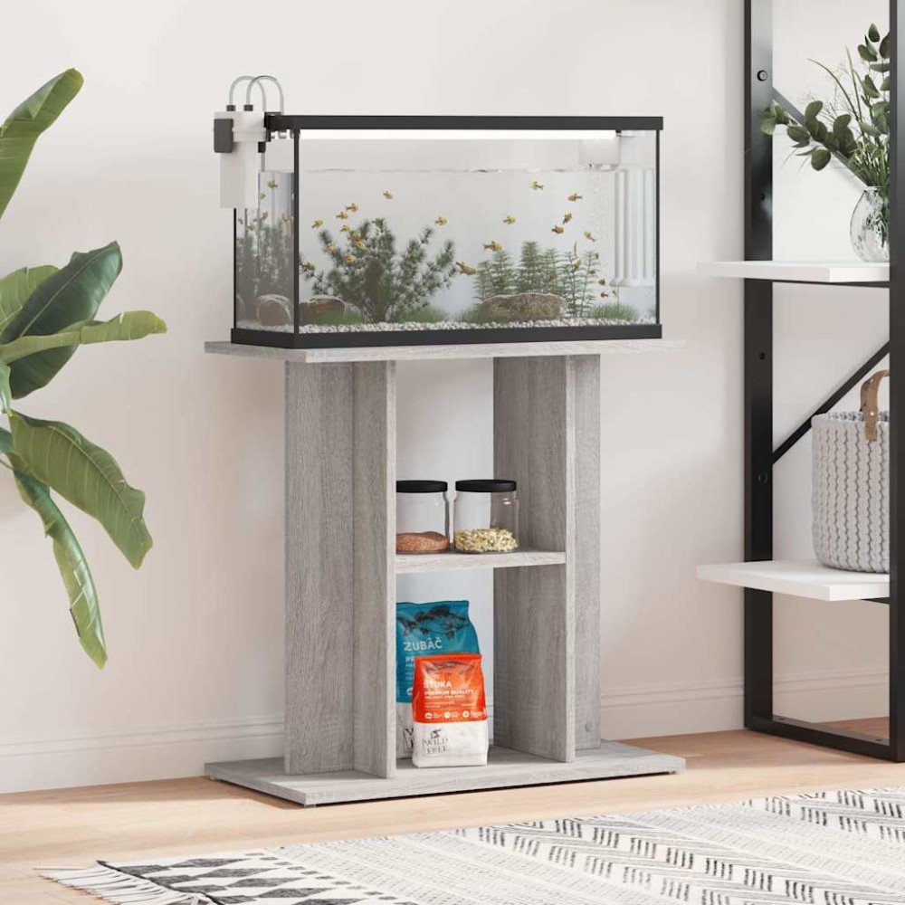 vidaXL Βάση Ενυδρείου Γκρι Sonoma 60x30x60 εκ. από Τεχνητό Ξύλο