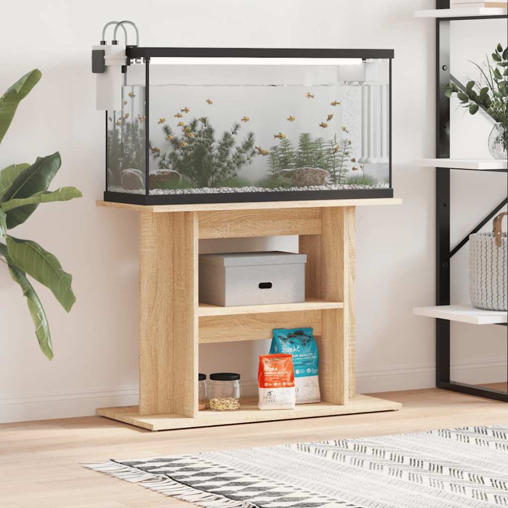 vidaXL Βάση Ενυδρείου Sonoma Δρυς 80x35x60 εκ. από Επεξεργασμένο Ξύλο