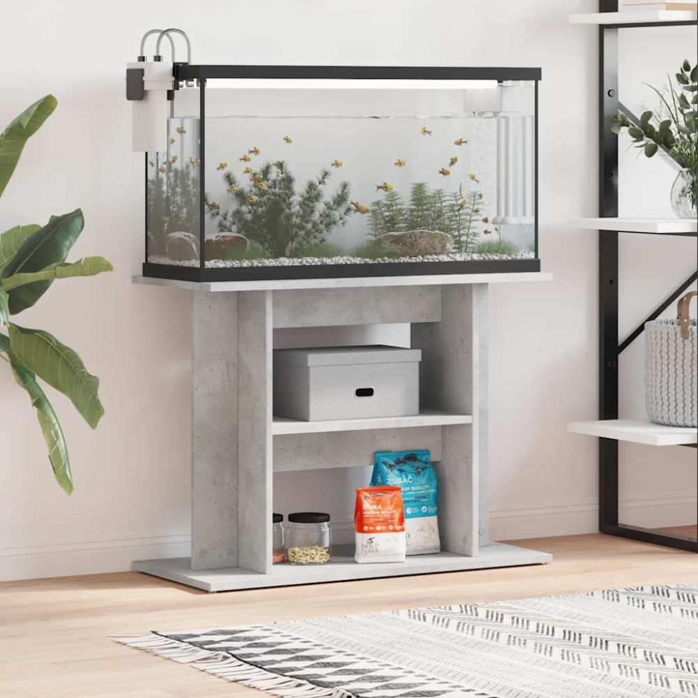 vidaXL Βάση Ενυδρείου Γκρι από Σκυρόδεμα 80x35x60 εκ. από Τεχνητό Ξύλο