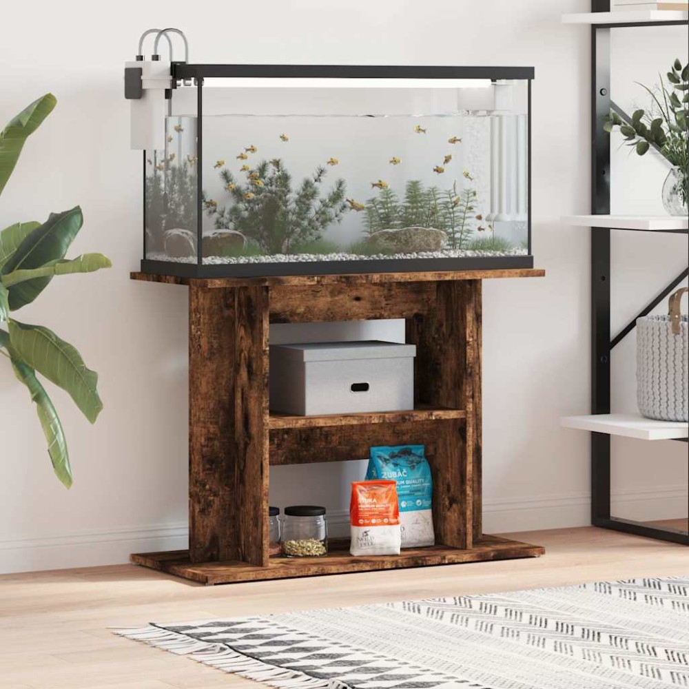 vidaXL Βάση Ενυδρείου από Καπνιστή Δρυ 80x35x60 εκ. από Τεχνητό Ξύλο