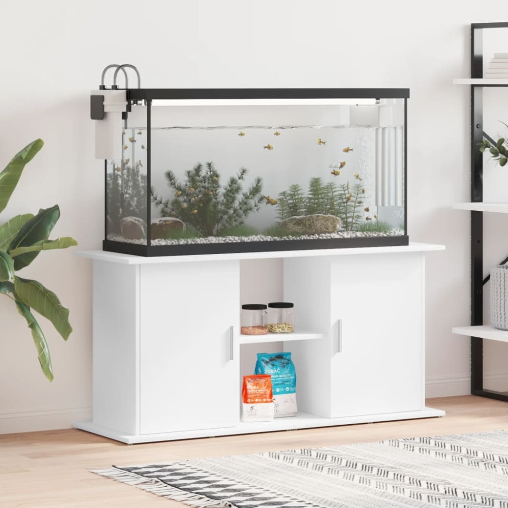 vidaXL Βάση Ενυδρείου Λευκή 121 x 41 x 58 εκ. από Επεξεργασμένο Ξύλο