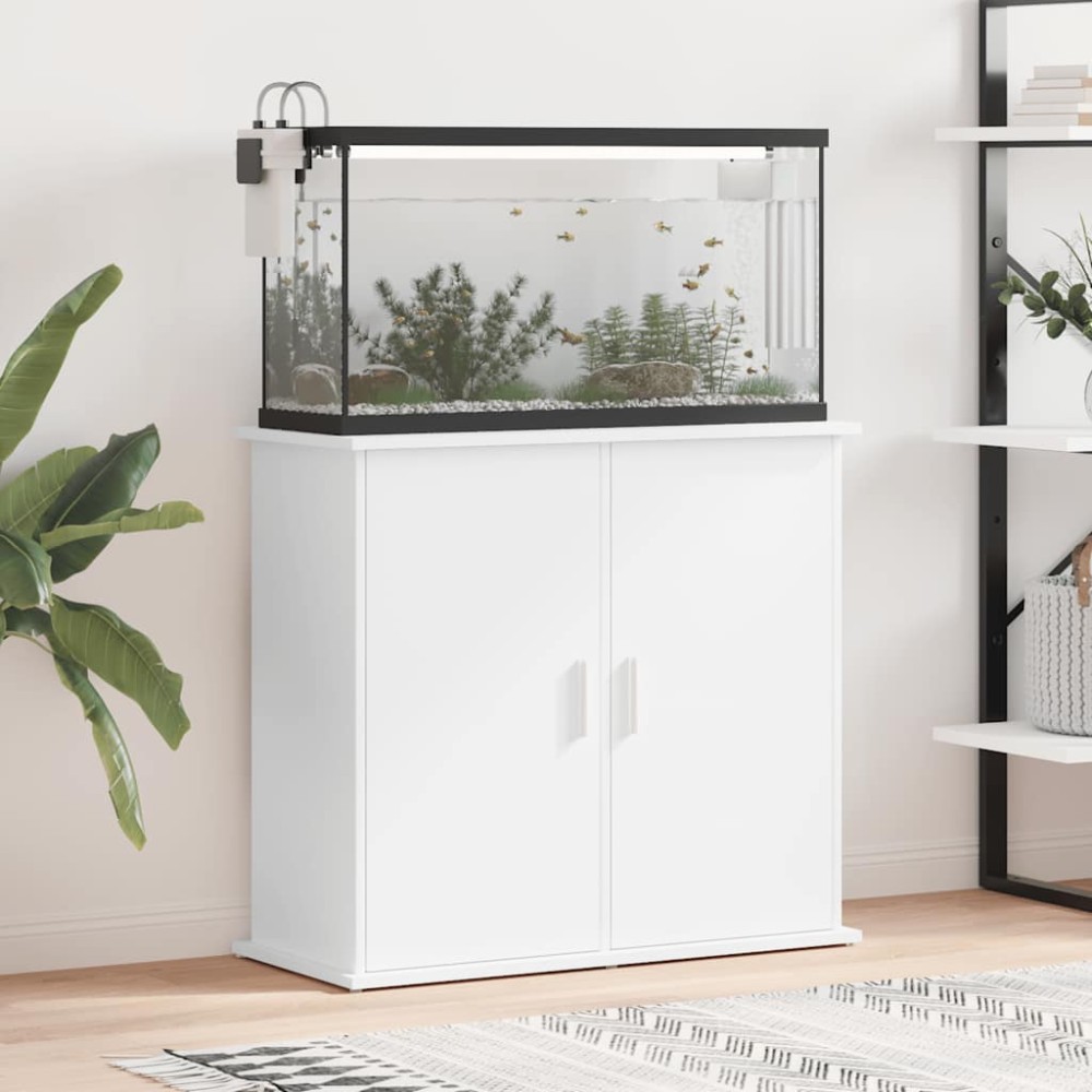 vidaXL Βάση Ενυδρείου Λευκή 81 x 36 x 73 εκ. από Επεξεργασμένο Ξύλο