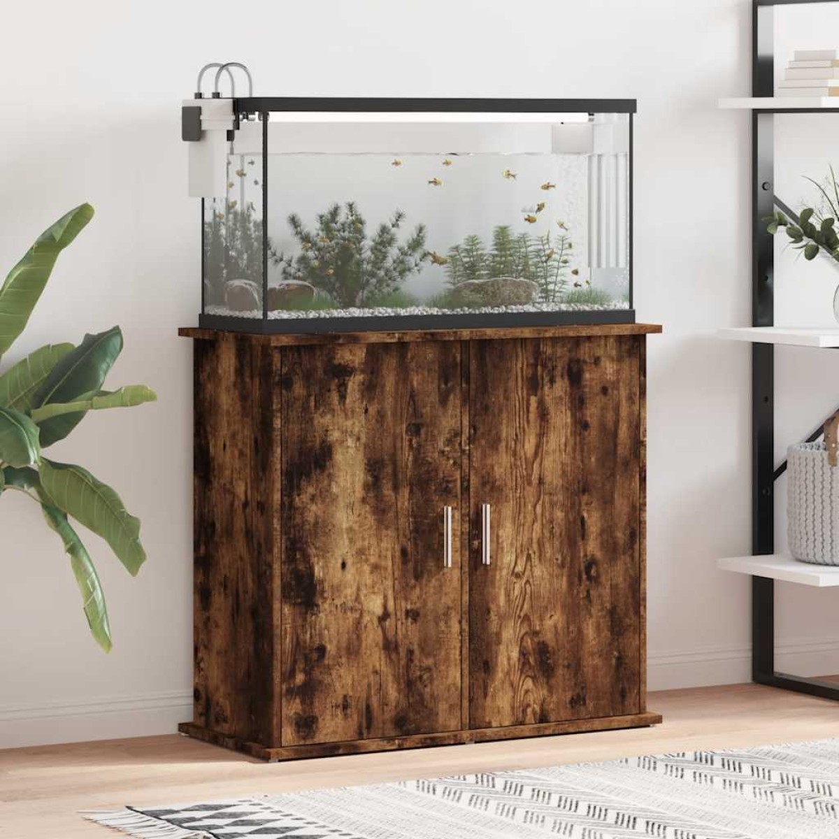 vidaXL Βάση Ενυδρείου Καπνιστή Δρυς 81x36x73 εκ. Επεξεργασμένο Ξύλο