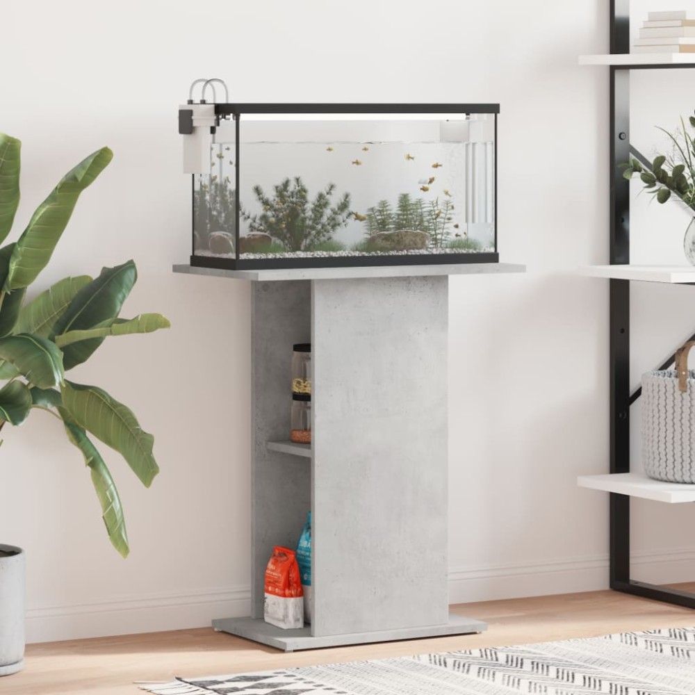 vidaXL Βάση Ενυδρείου Γκρι από Σκυρόδεμα 60,5 x 36 x 72,5 εκ. από Τεχνητό Ξύλο