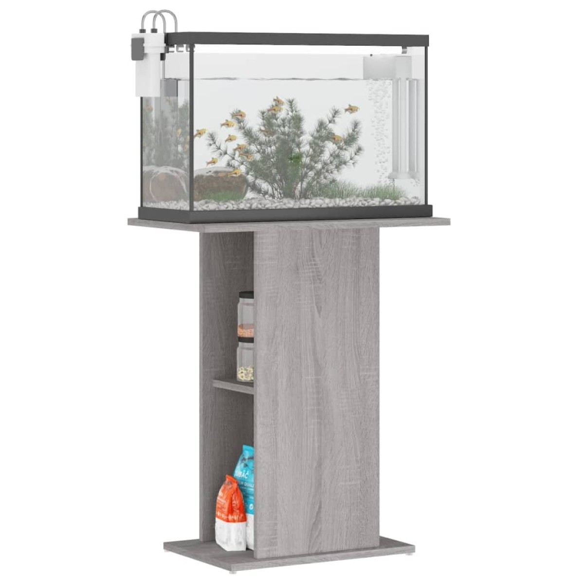 vidaXL Βάση Ενυδρείου Γκρι Sonoma 60,5x36x72,5 εκ. Επεξεργασμένο Ξύλο