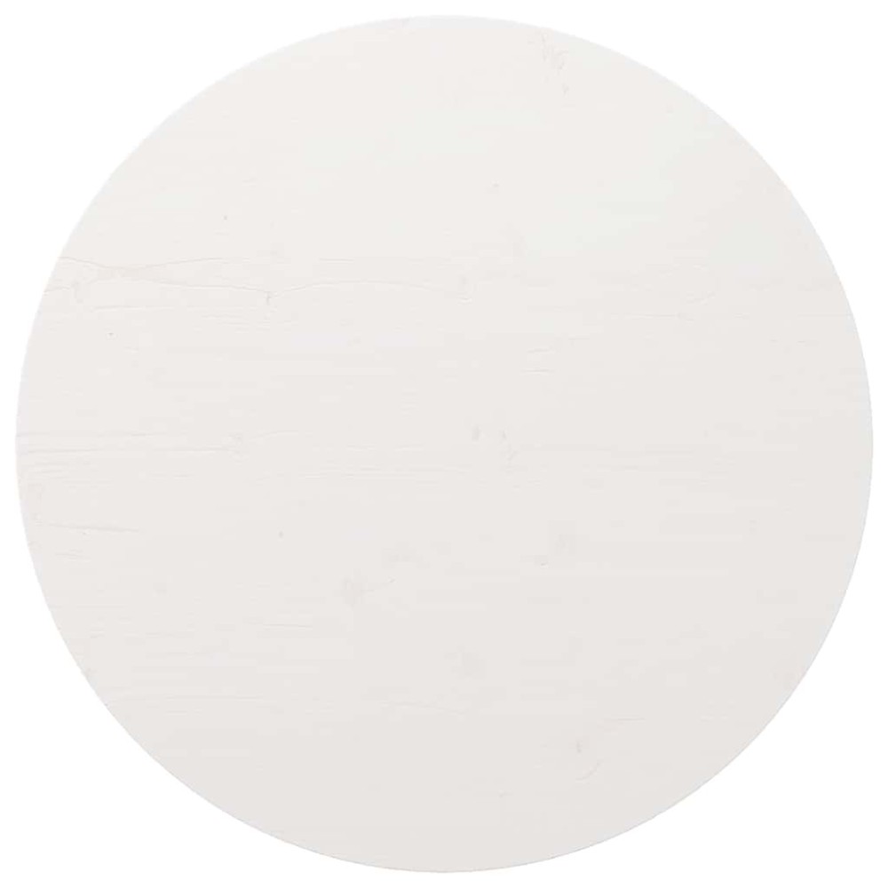 vidaXL Επιφάνεια Τραπεζιού Στρογγυλή Λευκή Ø80x3 εκ. Μασίφ Ξύλο Πεύκου