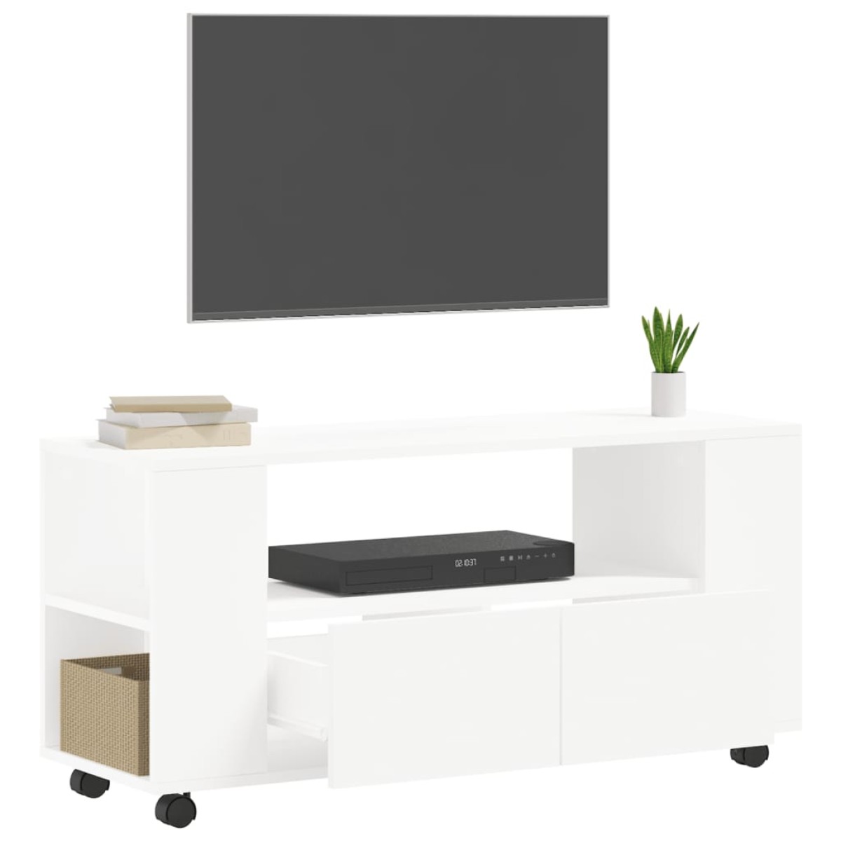 vidaXL Έπιπλο Τηλεόρασης Λευκό 102 x 34,5 x 43 εκ. Επεξεργασμένο Ξύλο