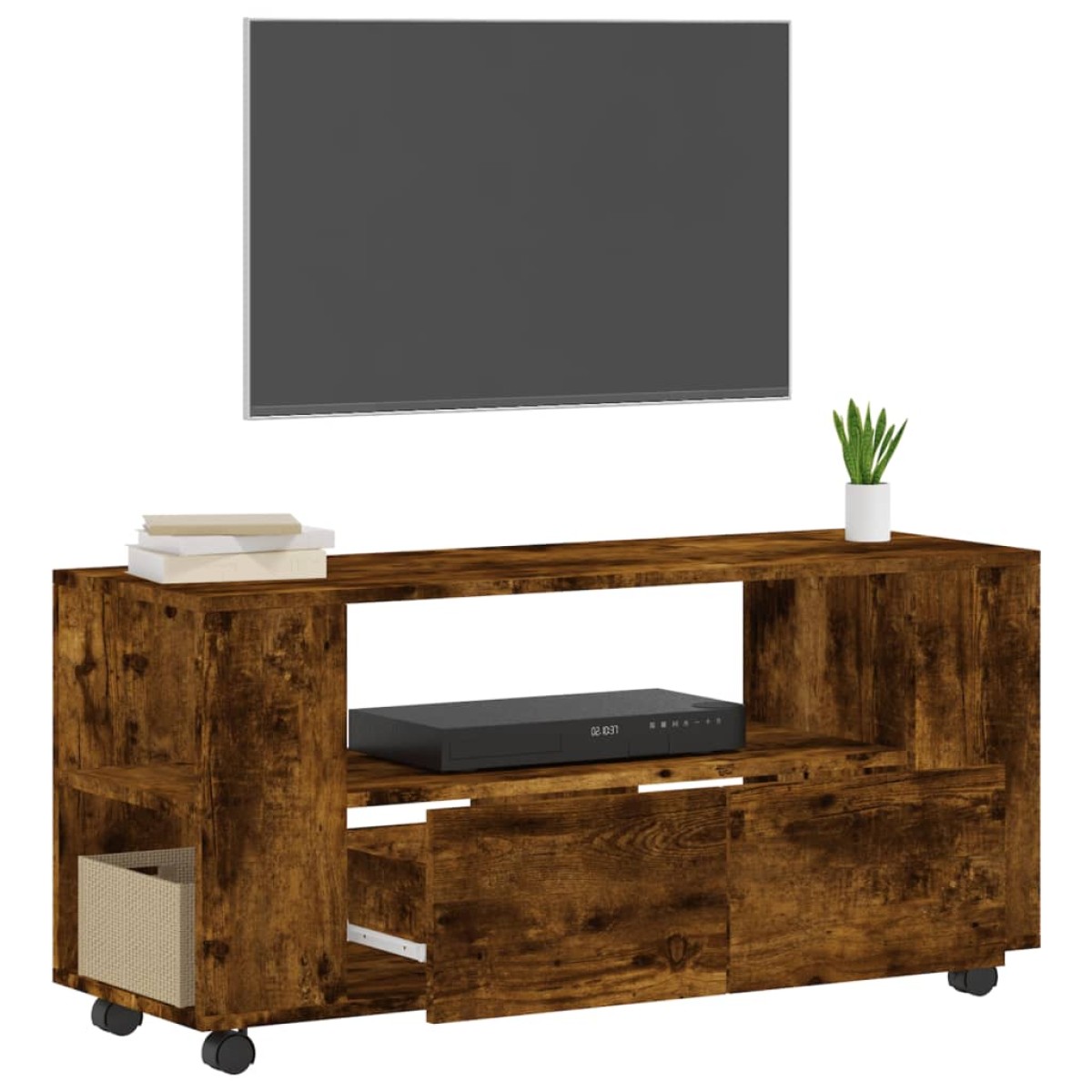 vidaXL Έπιπλο Τηλεόρασης Καπνιστή Δρυς 102x34,5x43 εκ. Επεξ. Ξύλο