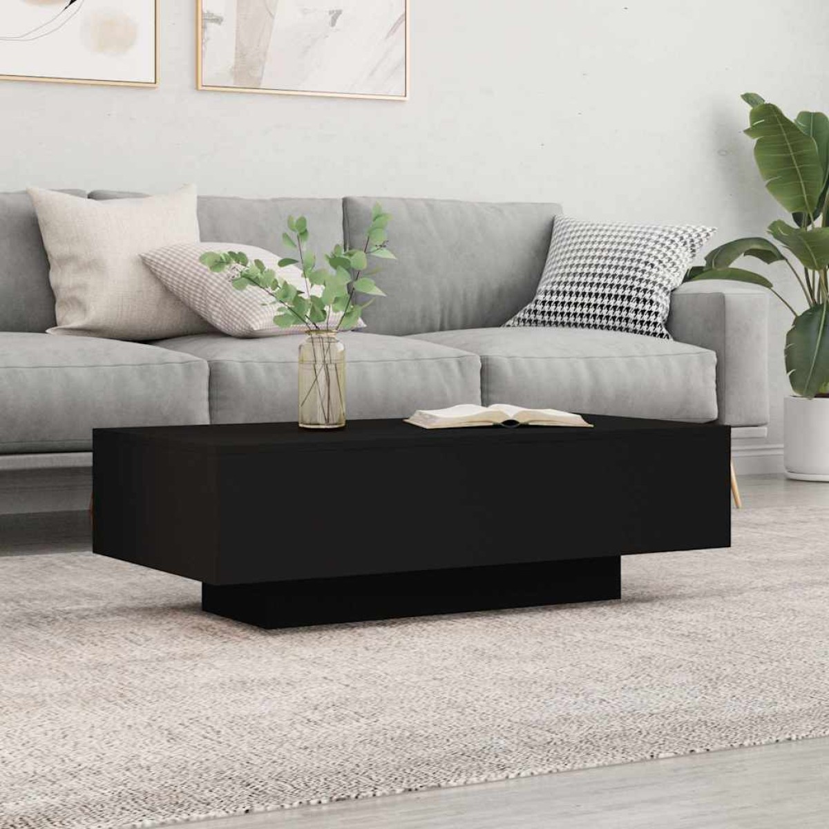 vidaXL Τραπεζάκι Σαλονιού Μαύρο 100x49,5x31 εκ. από Επεξεργασμένο Ξύλο