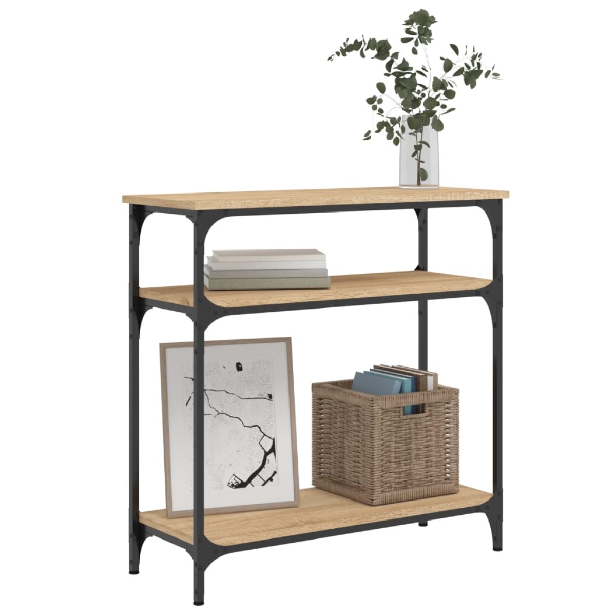 vidaXL Τραπέζι Κονσόλα Sonoma Δρυς 75x29x75 εκ. Επεξεργασμένο Ξύλο