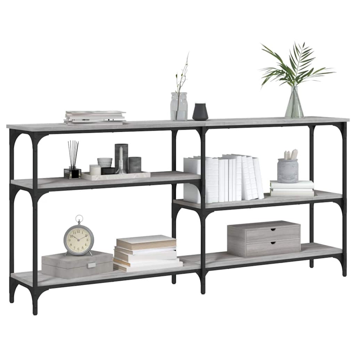 vidaXL Τραπέζι Κονσόλα Γκρι Sonoma 160x29x75 εκ. Επεξεργασμένο Ξύλο