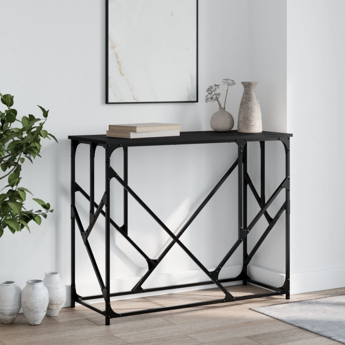 vidaXL Τραπέζι Κονσόλα Μαύρο 100x40x80 εκ. Επεξεργασμένο Ξύλο