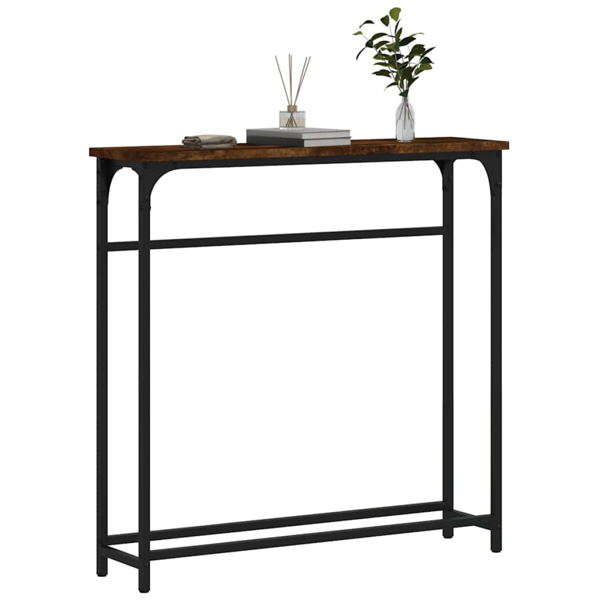vidaXL Τραπέζι Κονσόλα Καπνιστή Δρυς 75x19,5x75 εκ. Επεξεργασμένο Ξύλο