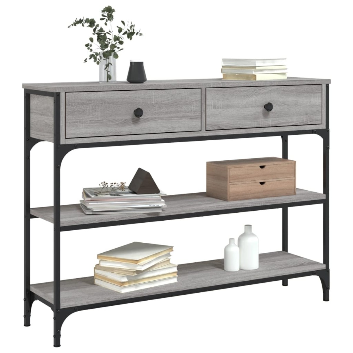 vidaXL Τραπέζι Κονσόλα Γκρι Sonoma 100x25x75 εκ. Επεξεργασμένο Ξύλο