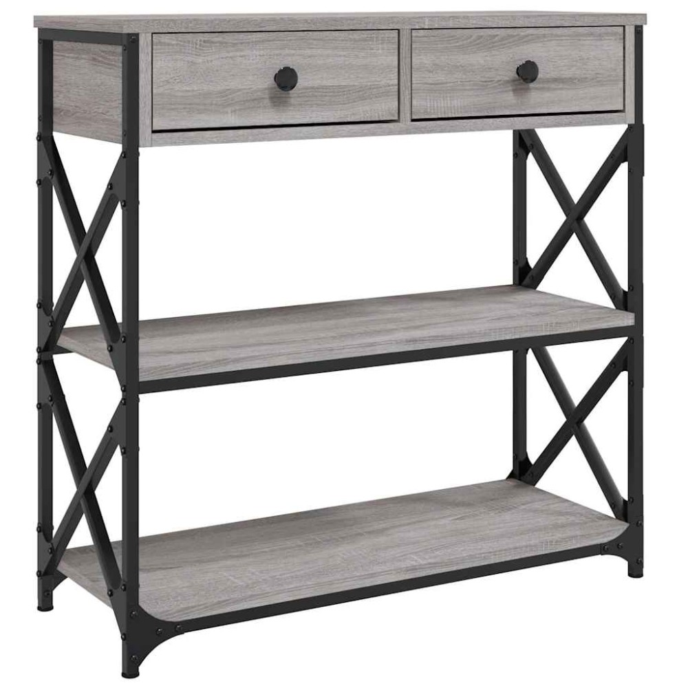 vidaXL Τραπέζι Κονσόλα Γκρι Sonoma 75x28x75 εκ. Επεξεργασμένο Ξύλο