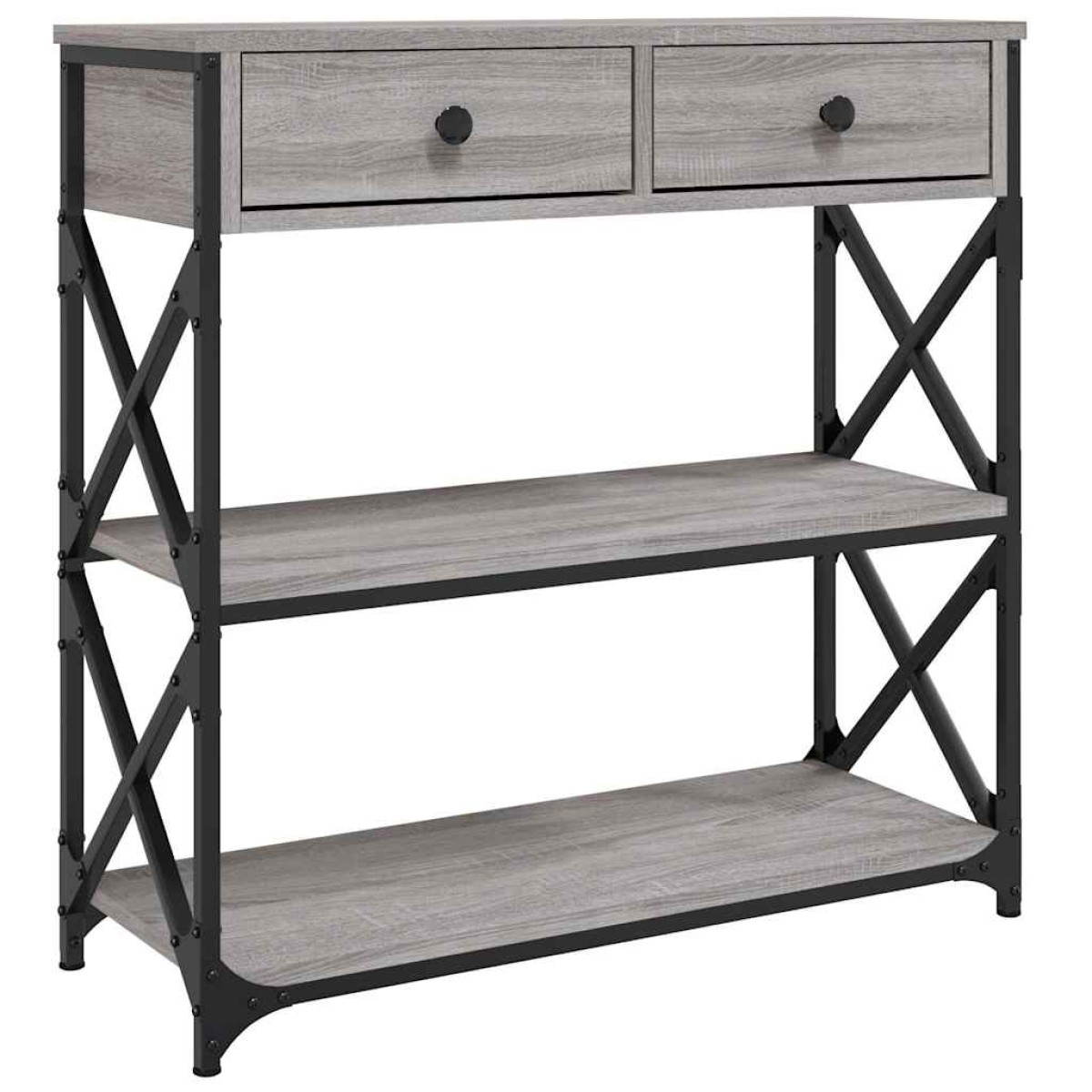 vidaXL Τραπέζι Κονσόλα Γκρι Sonoma 75x28x75 εκ. Επεξεργασμένο Ξύλο