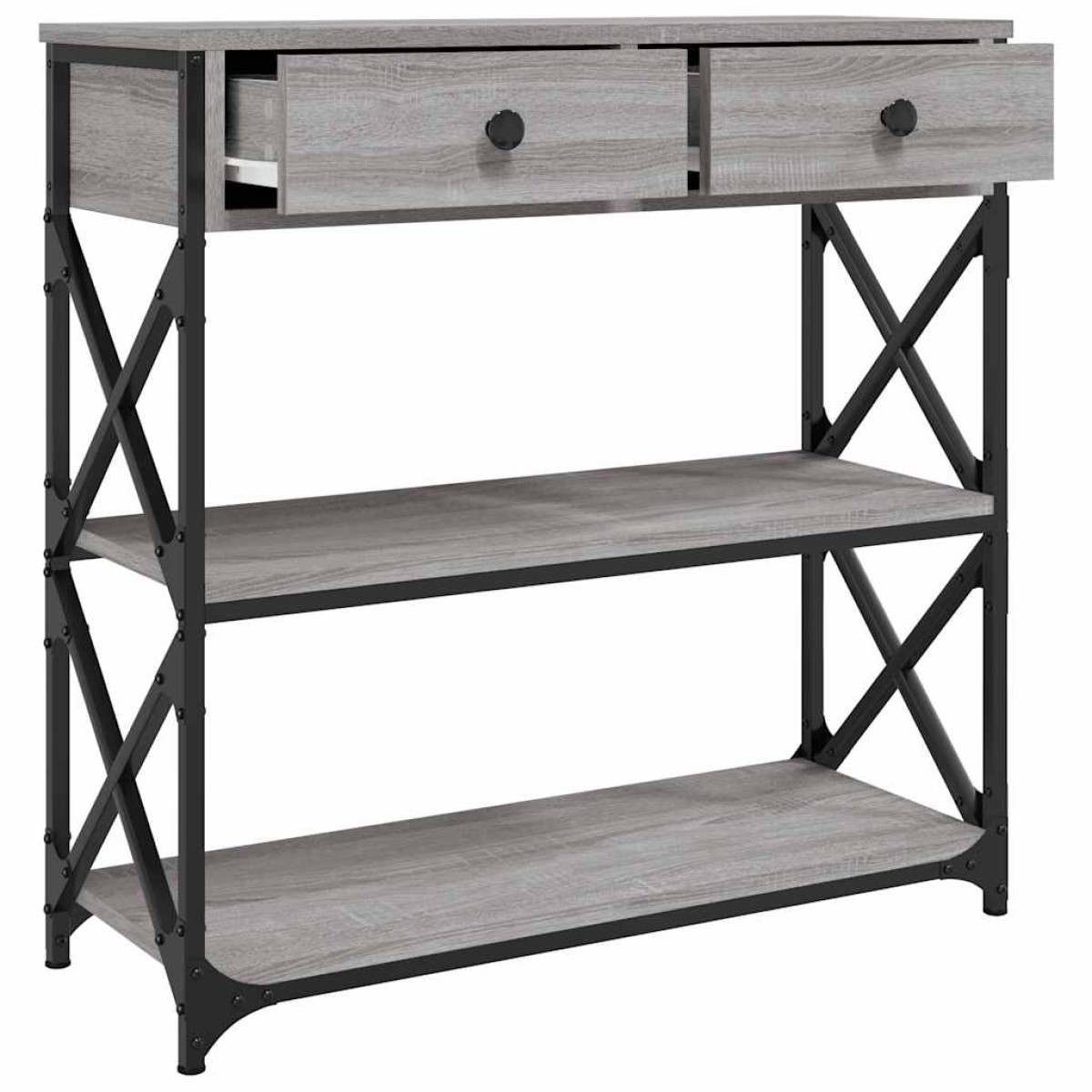 vidaXL Τραπέζι Κονσόλα Γκρι Sonoma 75x28x75 εκ. Επεξεργασμένο Ξύλο