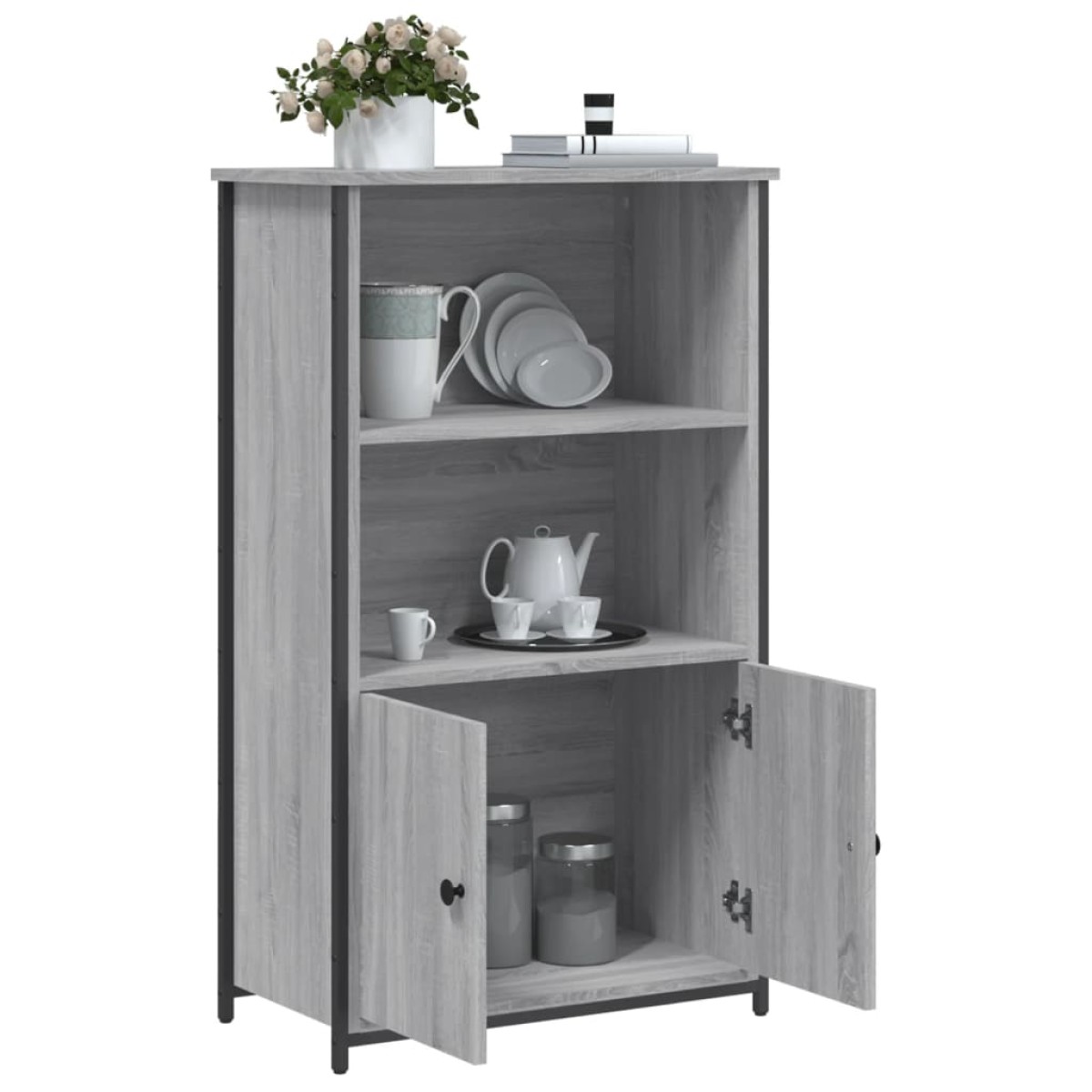 vidaXL Ντουλάπι Γκρι Sonoma 62 x 32 x 103,5 εκ. από Επεξεργασμένο Ξύλο