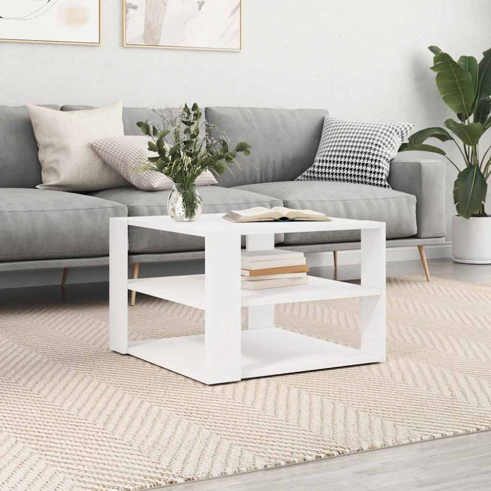 vidaXL Τραπεζάκι Σαλονιού Λευκό 58x58x40 εκ. από Επεξεργ. Ξύλο
