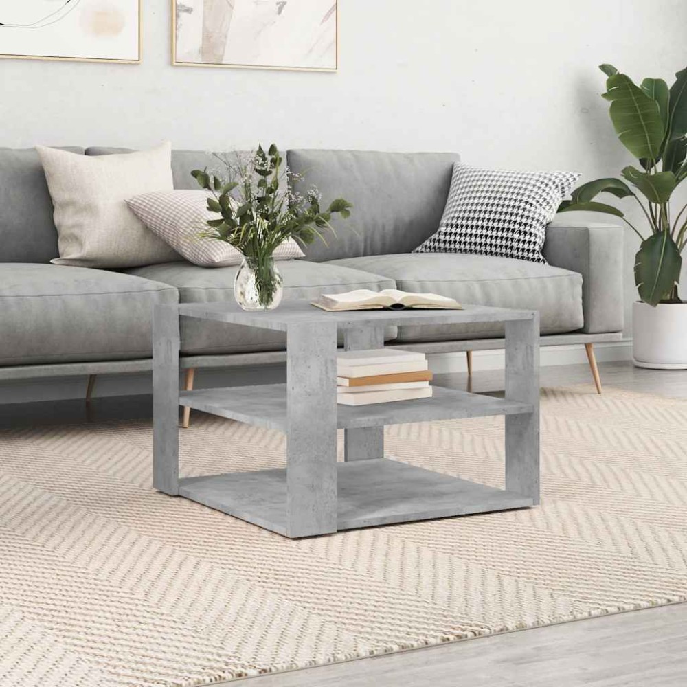 vidaXL Τραπεζάκι Σαλονιού Γκρι Σκυρ. 58x58x40 εκ. Επεξεργ. Ξύλο