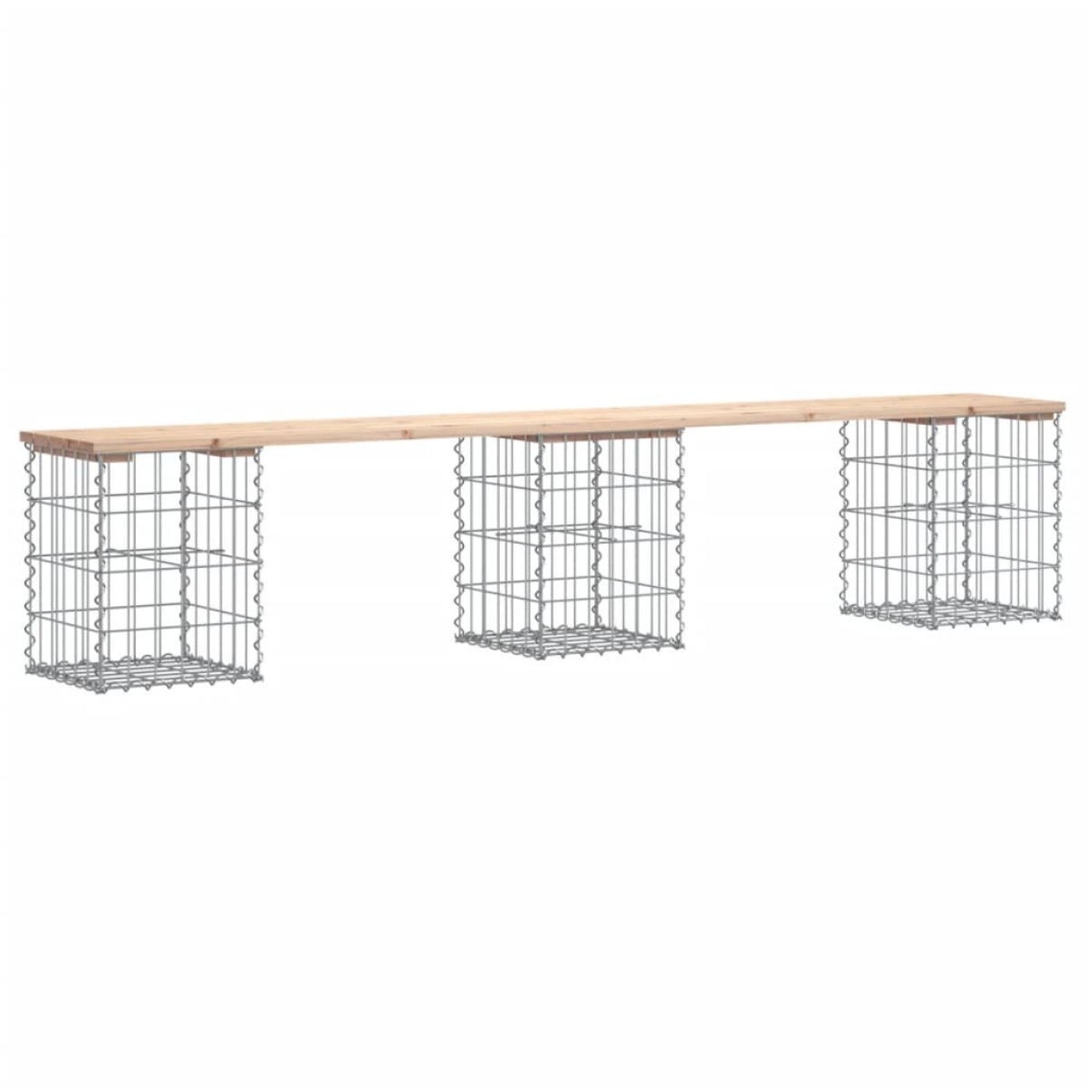 vidaXL Παγκάκι Κήπου Συρματοκιβώτιο 203x31x42εκ. από Μασίφ Ξύλο Πεύκου