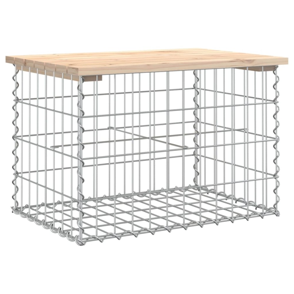 vidaXL Παγκάκι Κήπου Συρματοκιβώτιο 63x44x42 εκ. από Μασίφ Ξύλο Πεύκου