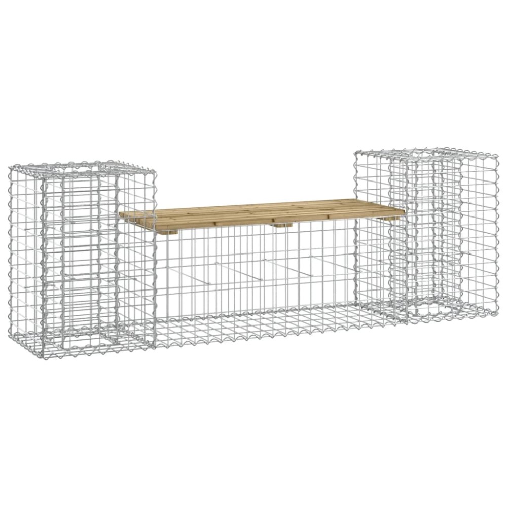 vidaXL Παγκάκι Κήπου Συρματοκιβώτιο 183x41x60,5 εκ. Εμποτ. Ξύλο Πεύκου