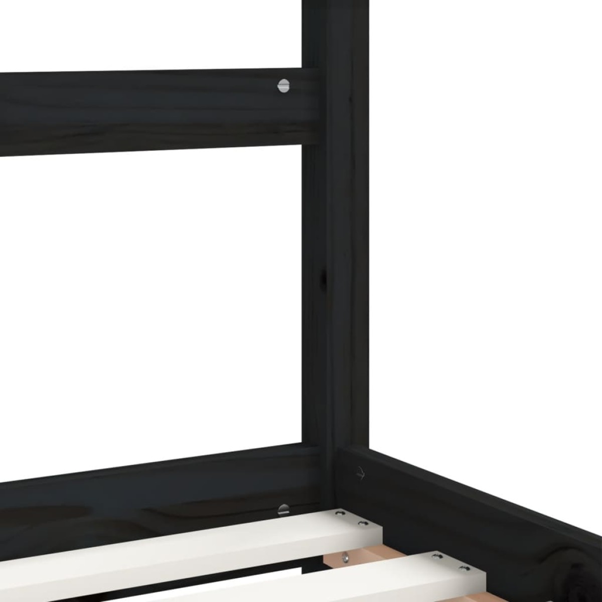 vidaXL Πλαίσιο Παιδικού Κρεβατιού Μαύρο 80x160 εκ. Μασίφ Ξύλο Πεύκου