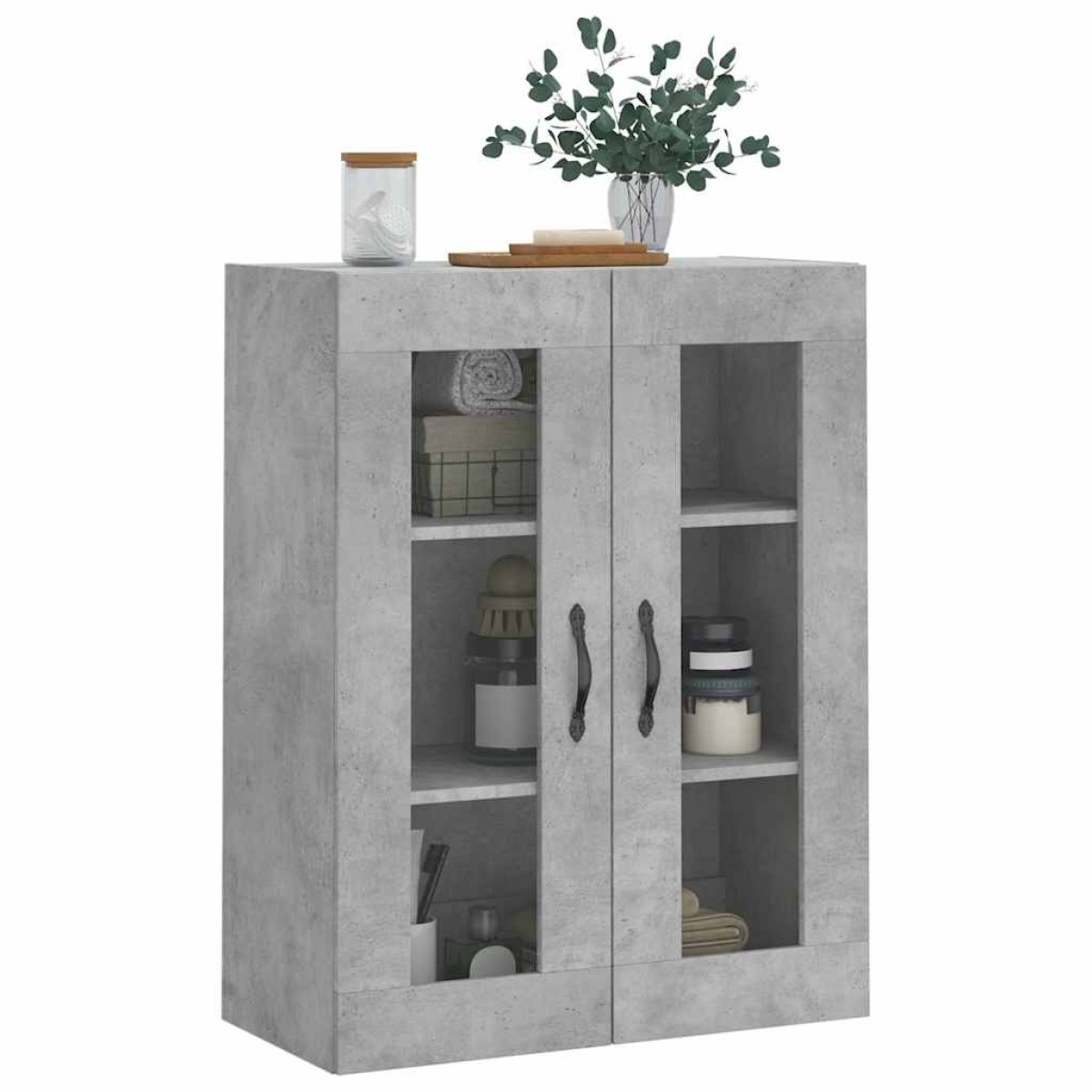 vidaXL Ντουλάπι Επιτοίχιο Γκρι Σκυροδεμ. 69,5x34x90 εκ. Επεξεργ. Ξύλο