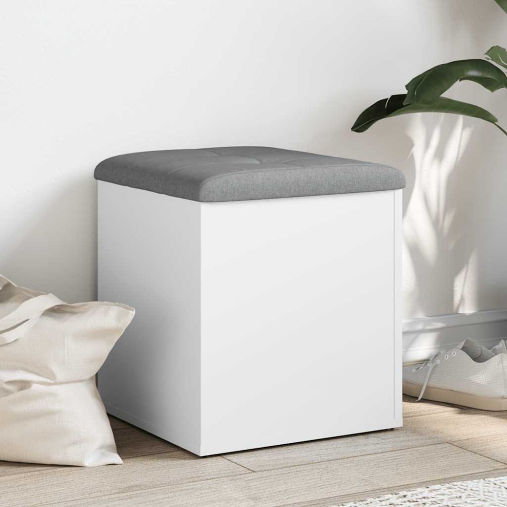 vidaXL Πάγκος Αποθήκευσης Λευκός 42x42x45 εκ. από Τεχνητό Ξύλο