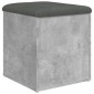 vidaXL Παγκάκι Αποθήκευσης Γκρι Σκυροδεμ. 42x42x45 εκ. Επεξεργ. Ξύλο