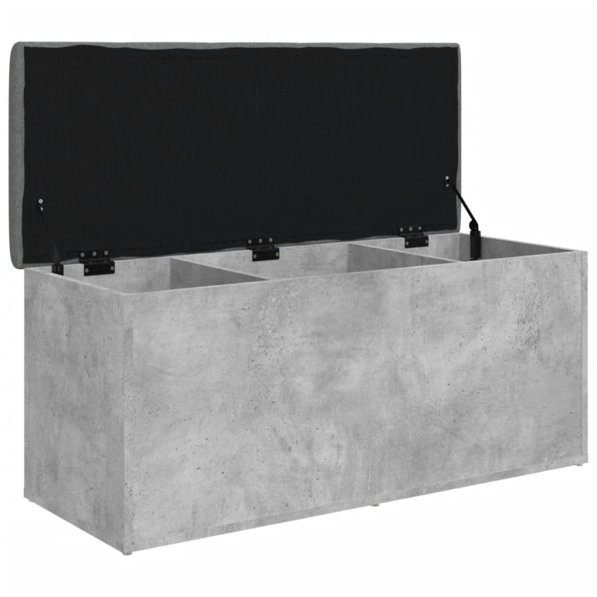 vidaXL Παγκάκι Αποθήκευσης Γκρι Σκυροδεμ. 102x42x45 εκ. Επεξεργ. Ξύλο