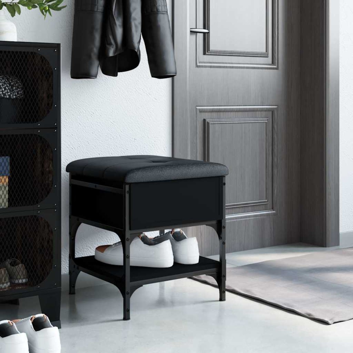 vidaXL Παπουτσοθήκη Μαύρη 42x42x45 εκ. από Επεξεργασμένο Ξύλο
