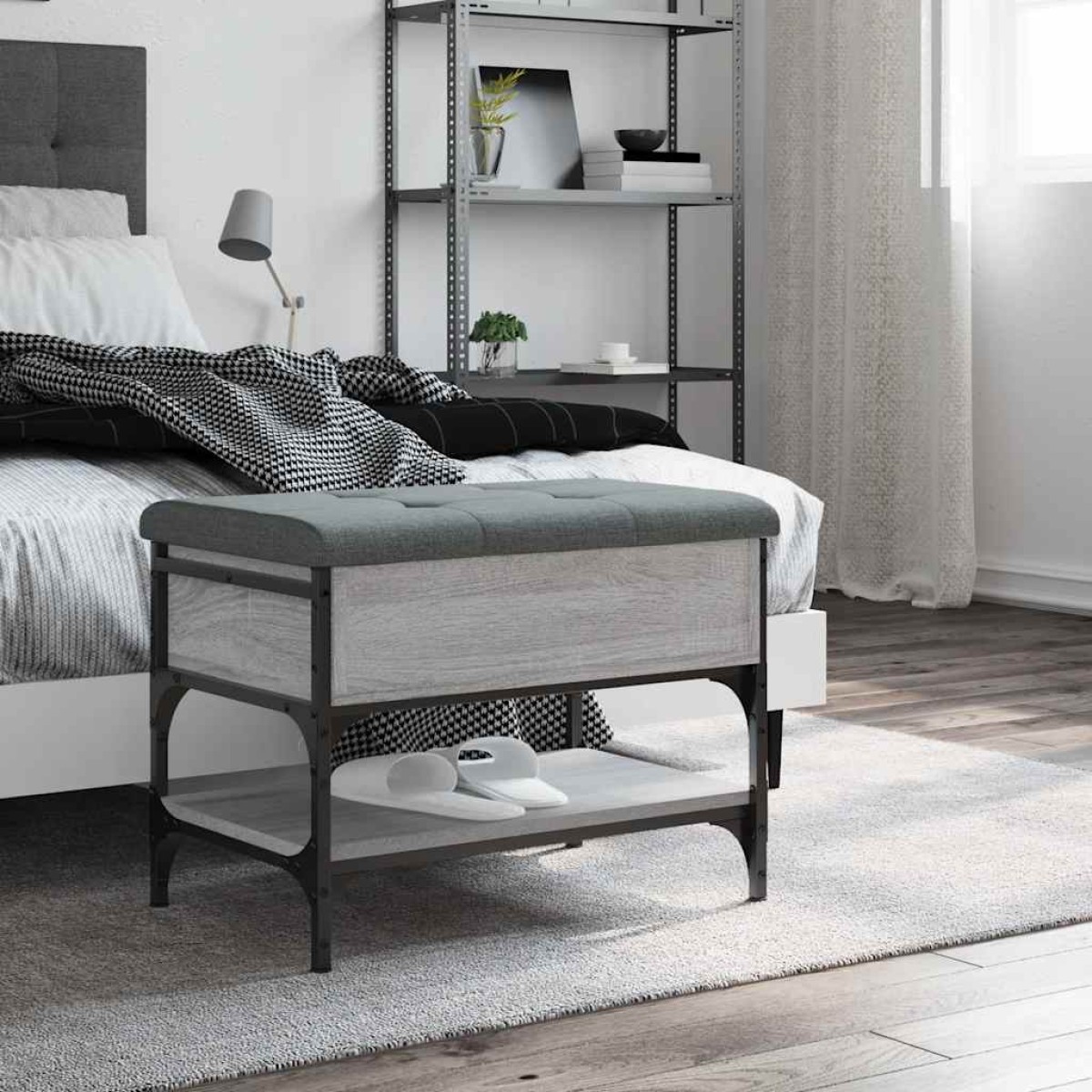 vidaXL Παπουτσοθήκη Γκρι Sonoma 62x42x45 εκ. από Επεξεργασμένο Ξύλο